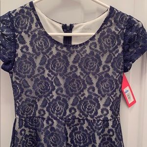 Girls size 10-12 lace overlay dress.